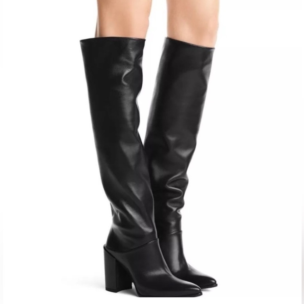 Stuart Weitzman Scrunchy Leather OTK or Knee High Boots